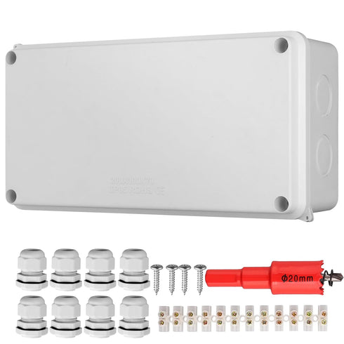 EYPINS Electrical Junction Box,8inch Electrical Enclosure Boxes,ABS Plastic Dustproof Waterproof IP65 Universal Electric Wires Box,Surface Mounted...