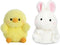 Aurora Bundle of 2 5" Beanbag Stuffed Animals: Chickadee Chick and Bunbun Bunny...