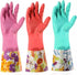 Dishwashing Rubber Gloves 3 Pairs, Aixingyun Non-Slip Household Laundry Kitchen Cleaning Gloves, Reusable PU Waterproof Latex Gloves Gift for Mom ...