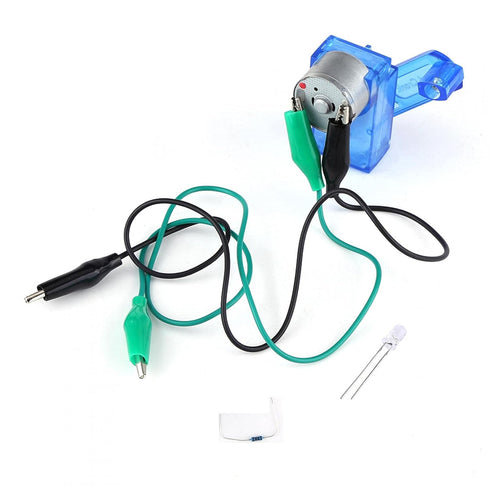Blue Transparent Hand Crank Generator for 3-6V Small Motor, Lighting Led Lamp Beads Mini Dynamotor Fan Model Toy Accessories DIY Educational Physi...