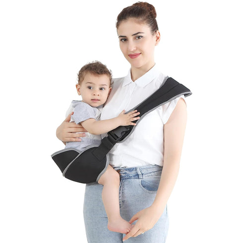 Portable Toddler Carrier, Adjustable Child Sling, Ergonomic One Shoulder Labor-Saving Polyester Half Wrapped Toddler Sling with Anti-Slip Particle...