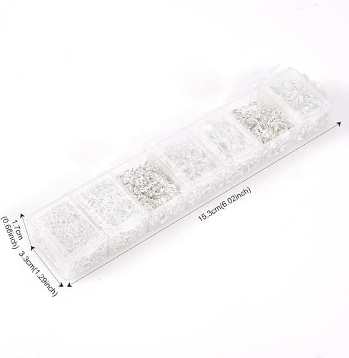 (2300 Pcs) Assorted Silver Jump Rings for Crafts Jewelry Making Supplies - 7 Sizes (3mm to 10mm) DIY Open Jump Ring Hoops for Chain, Necklaces Lin...