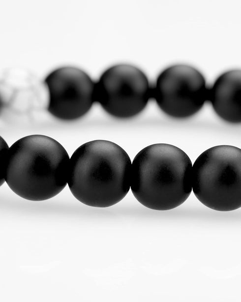 BBTO Howlite Bracelet Black Matte Agate Bracelet Couples Bracelet Distance Bracelet Energy Beads Bracelet for Valentine's Day Present...