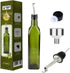 Olive Oil Dispenser Bottle - 17oz Glass Olive Oil Bottles with Easy Pour Spout Set - Oil and Vinegar Cruet Set with Food Grade Funnel Drip-Free Ol...