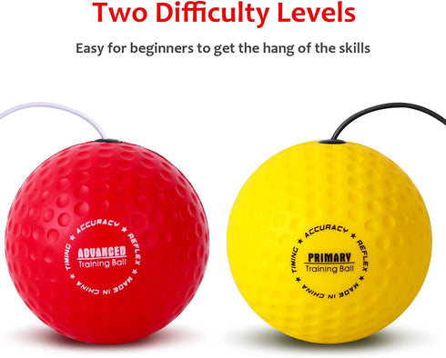 Training Reflex Ball - Adjustable Elastic Head Band, Light Weight Soft Foam Balls - Improve Hand to Eye Coordination, Reaction Speed, Focus, Accur...