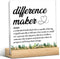 Difference Maker Gifts, Thank You Gifts for Coworker Leader Boss Mentor Employee Mom, Difference Maker Definition Clear Desk Decorative Sign Desk ...