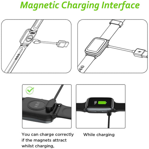 Charger for Wyze Watch, 2Pcs Replacement USB Charging Cable for Wyze Smart Watch 44mm 47mm (3.3 feet +2.2 feet)...
