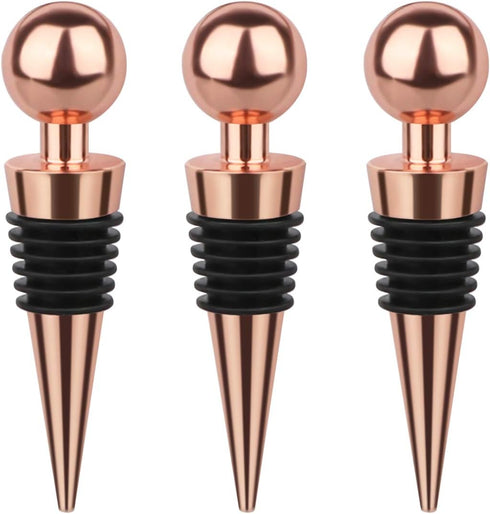 3 Pcs Wine Stopper Bottle Stopper Wine Saver, Yimerlen Silicone Vacuum Wine Bottle Corks, Reusable Wine Stopper Used for Bar, Holiday Party Keep W...