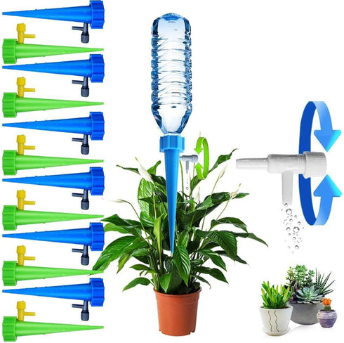 Plant Self Watering Spikes Indoor Outdoor Plastic Bottle Garden Plant Drip Irrigation Automatic Device Spike System Plants Watering Bulbs Globes w...