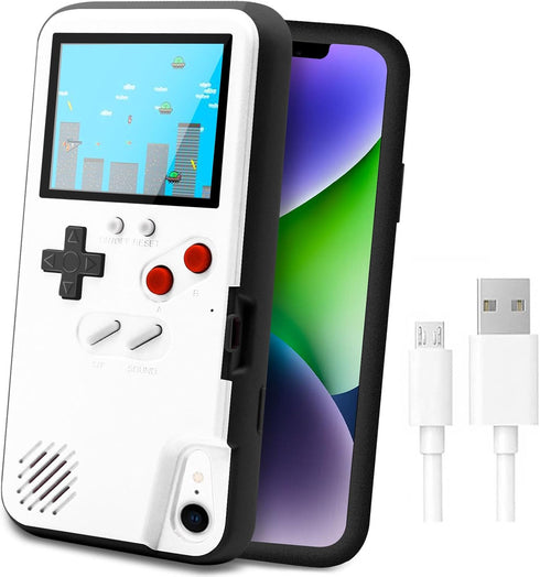 Game Console Case for iPhone,LucBuy Retro Protective Cover Self-powered Case with 36 Small Game,Full Color Display,Shockproof Video Game Case for ...