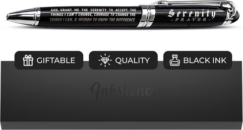 Inkstone Serenity Prayer Engraved Inspirational Gift Pen with Presentation Box Faith Sobriety Recovery Quote Gift...