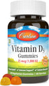 Carlson - Vitamin D3 Gummies, 1000 IU (25 mcg), Bone Health, Immune Support & Calcium Absorption, Natural Fruit Flavors, 60 Vegetarian Gummies...