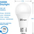 Noger 3-Way Led Light Bulbs A21 ?4 Pack?, 50 100 150W Equivalent, 5000K Daylight, 3 Way E26 Light Bulbs for Reading, 500-1600-2200LM...