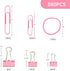 Pink Binder Clips Paper Clips,380 PCS Assorted Sizes Paperclips Paper Clamps Rubber Bands for Files, Papers, Home Supplies (Pink)...