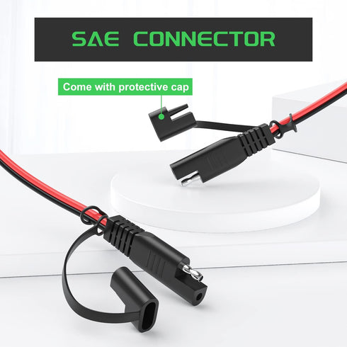 SAE to SAE Cable 10FT 16AWG, Bateria Power SAE Extension Cable Battery Charger Extension Cord, Quick Disconnect Connector Solar Panel Extension Wi...