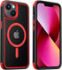 for iPhone 14 Case/iPhone 13 Case, Compatible with MagSafe, Crystal Clear Case w/Magnetic Ring, Multicolor Protective Shockproof Bumpers, Not Yell...