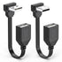 2PCS 90 Degree USB2.0 Extension Cable Flat Right Angle USB Male to Female Adapter Short Soft USB Cable 8inch-20CM (UP Angle+Down Angle)...