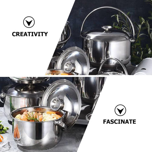 Stainless Steel Stock Pot Stockpot with Lid Soup Pot Pasta Cooking Pot for Soup Lobster Stews Cooking 20cm...