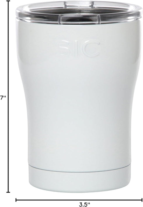Seriously Ice Cold SIC 12oz Insulated Travel Tumbler Mug, Premium Double Wall Stainless Steel, Leak Proof BPA Free Lid (Ice White)...
