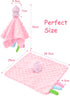 Baby Security Blanket,Soft Lovey Blanket Unisex Lovie Baby Gifts for Newborn Boys and Girls Snuggle Toy Stuffed Animal for Infant and Toddler (Pin...