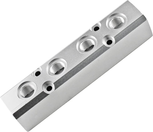 4 Way Pneumatic Manifold Air Distribution Block, Compressed Air Manifold Pneumatic Block, Air Coupler Fast Connector for Pneumatic Air Compressor,...