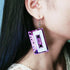 70'S 80'S Neon Cassette Tape Dangle Earrings Set for Women Funny Retro Resin Acrylic Pendant Jewelry for 90's Outfit Glow Party Accessories Holida...