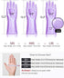 Alimat PluS 4PCS Reusable Cleaning Gloves Latex Free, Dishwashing Gloves with Cotton Flock Liner and Embossed Palm, Waterproof Household Rubber Gl...