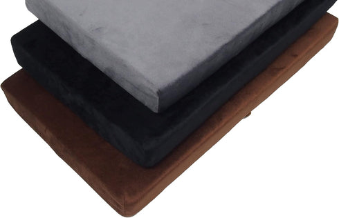 Augld 2 Pack Rectangle Vanity Stool Cushion Washable Non-Slip Makeup Stool with Ties 11.8"x15.7" Grey...