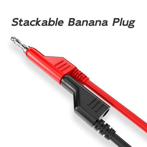 Goupchn 4mm Stackable Banana Plug to Banana Plug Test Leads 8PCS Silicone Cable Wires 3.3ft/1m for Multimeter Electrical Testing 1000V/15A...