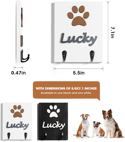 ANZOME Dog Leash Holder for Wall Decorative - Dog Leash Holder - 3D Dog Claw Key Holder Wall Mount Decor with 2 Hooks for Key and Leash Rack Hange...