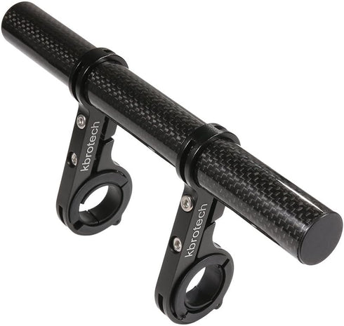 Bike Handlebar Extender Double Handlebar Extension Carbon Fiber Mount Holder with Aluminum Alloy Braket Space Saver (DBlack)...