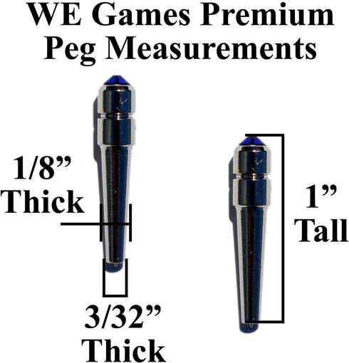 WE Games Black Metal Cribbage Pegs with Swarovski Austrian Crystals - Set of 3 - Cobalt Blue...