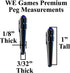 WE Games Black Metal Cribbage Pegs with Swarovski Austrian Crystals - Set of 3 - Cobalt Blue...