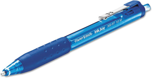 Paper Mate® InkJoy™ 300 RT Retractable Pens, Medium Point, 1.0 mm, Translucent Blue Barrels, Blue Ink, Pack Of 12...