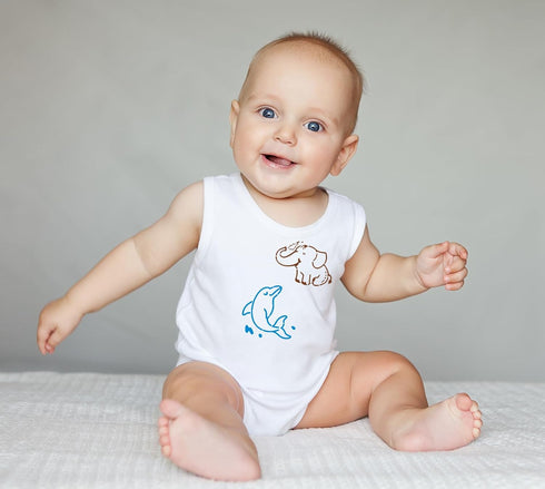 60 Pieces Baby Shower Stencils for Painting Cute Onesie Stencil Reusabl Painting Stencils, Small Animals Stencils Template for Onesies Bodysuit Ba...