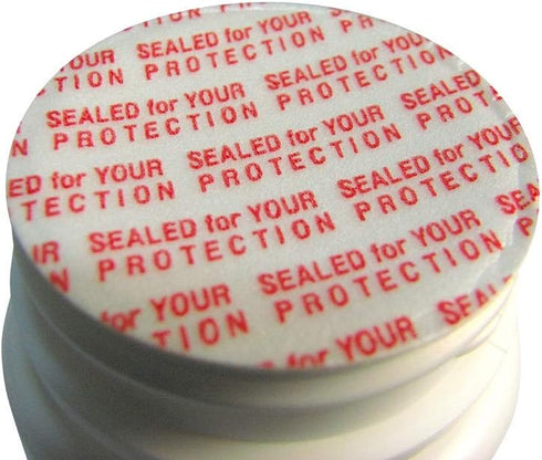 SanDaveVA 70mm Pressure Sensitive PS Foam Seals Cap Liners Tamper Seal Cap Liner Sealed for your Protection Red Print … (100)...
