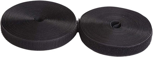 Sew on Hook and Loop Style 3/4 Inch Non-Adhesive Back Nylon Strips Fabric Fastener Non-Adhesive Interlocking Tape Black,12.6 Yard...