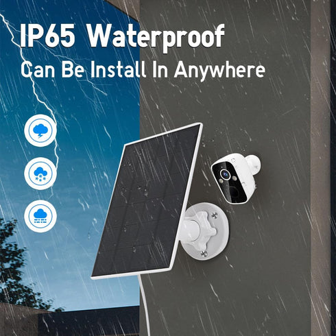 5W Solar Panel, IP 65 Waterproof 5V Micro USB Port for Security Cameras Wireless Outdoor, Compatible with Rechargeable Battery Security Camera...