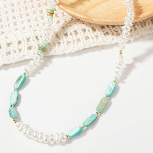 Pearl Choker Necklaces for Women Colorful Beaded Necklace Trendy Pearl Choker Necklace Boho Summer Necklaces Beach Jewelry...