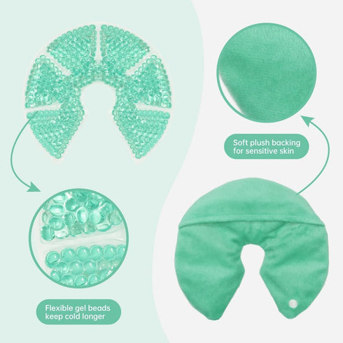 Hot/Cold Breast Gel Bead Ice Packs Breast Cooling/Heat Pads Relief for Breastfeeding, Nursing Pain, Mastitis, Engorgement, Swelling, Plugged Ducts...