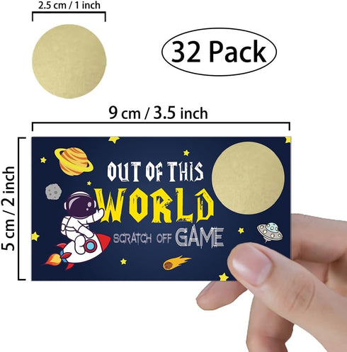 Space Theme Party Scratch Off Game Cards?32 PCS?Baby Shower Games Vouchers Festive Raffle Tickets Class Reunion Scratch Off Game Cards Christmas T...