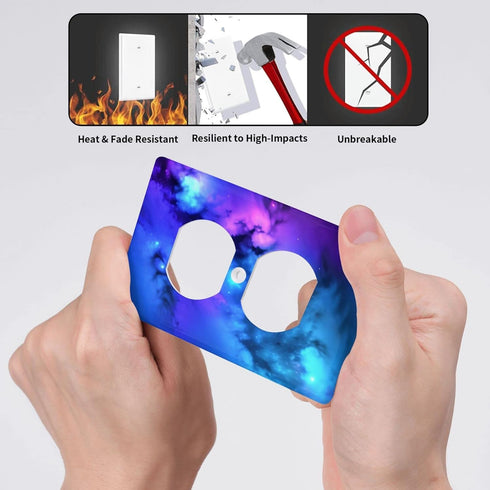 Galaxy Single Duplex Outlet Light Switch Plate Cover Decor Wall Plate Cover For Home Bedroom Kitchen Decorative 4.5 * 2.76 Inches Standard Size...