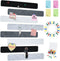 8Pcs Black White Grey Cork Board Bar Strips with 50 Pushpins & Sticky Notes, Self-Adhesive Bulletin Board Strips No Damage for Wall, Felt Pin Boar...