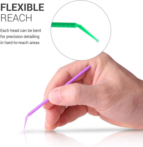 kwmobile Touch Up Paint Brushes Variety Size - 12 Pack Car Paint Repair Kit Micro Applicators for Automotive Paint Detailing, Stone Chips, Scratch...