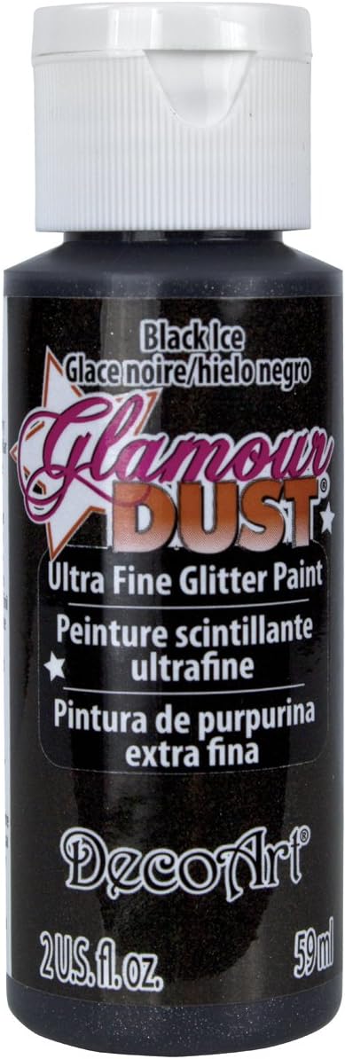 DecoArt 2 oz Black Ice Glamour Dust Glitter Paint, Multicolor...