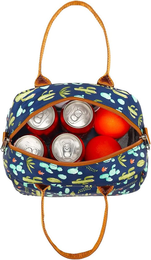 FlowFly Insulated Lunch Bag With Shoulder Strap for Women, Men, and Kids, Large and Reusable, Handle, Freezable Work and School Travel Tote and Me...