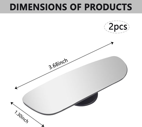 2PCS Car Blind Spot Mirror,360° Rotatable HD Wide Angle Convex Mirror for See Blind Area,Universal Car Accessories Frameless Blindspot Mirror for ...