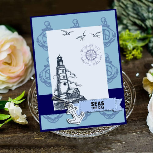 Sailboat Navigation Clear Stamps for Card Making Sea Ocean Lighthouse Transparent Silicone Stamp DIY Scrapbooking Supplies Embossing Paper Card Al...