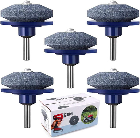 Crafts Man Lawn Mower Blade Sharpener for Any Power Hand Drill by (5 Packs Blue)...