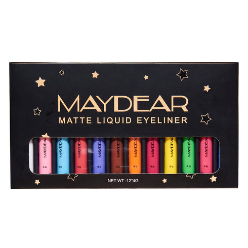 Maydear Matte Liquid Eyeliner Set, 12 Colors Matte Waterproof Highly Pigmented Eye Liner Pencil...